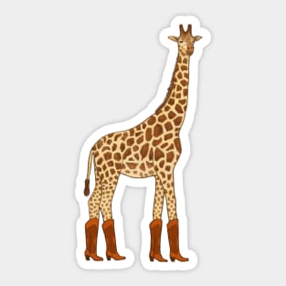 Jolene The Giraffe In Cowgirl Boots Sticker